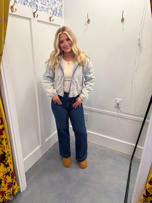 Hooded Jacket with Zipper, Pockets & Sherpa Lining