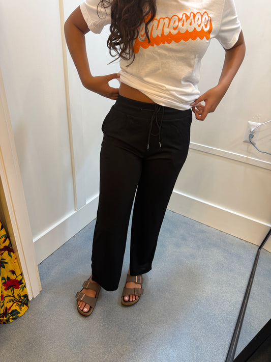 Stretchy Ribbed Wide Leg Pants With Pocket