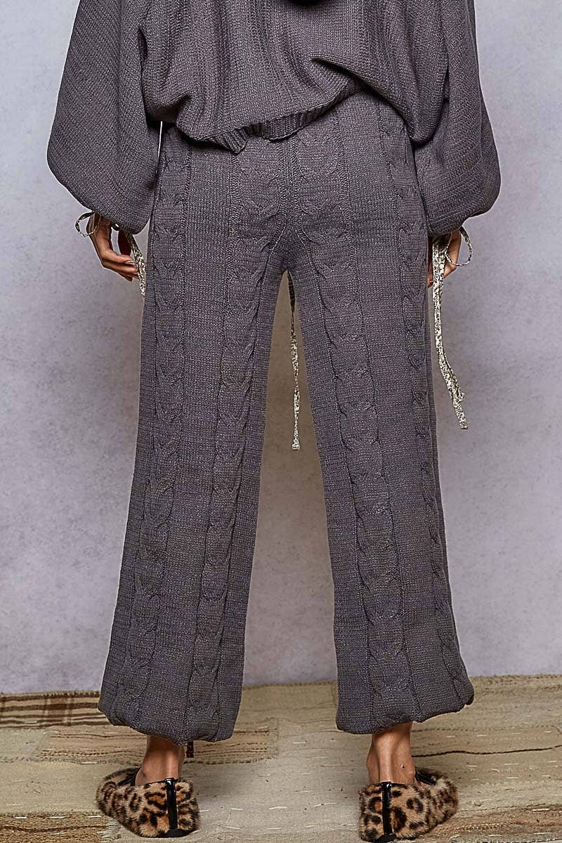 Straight Chenille Adjustable Wrist Sweater Pants