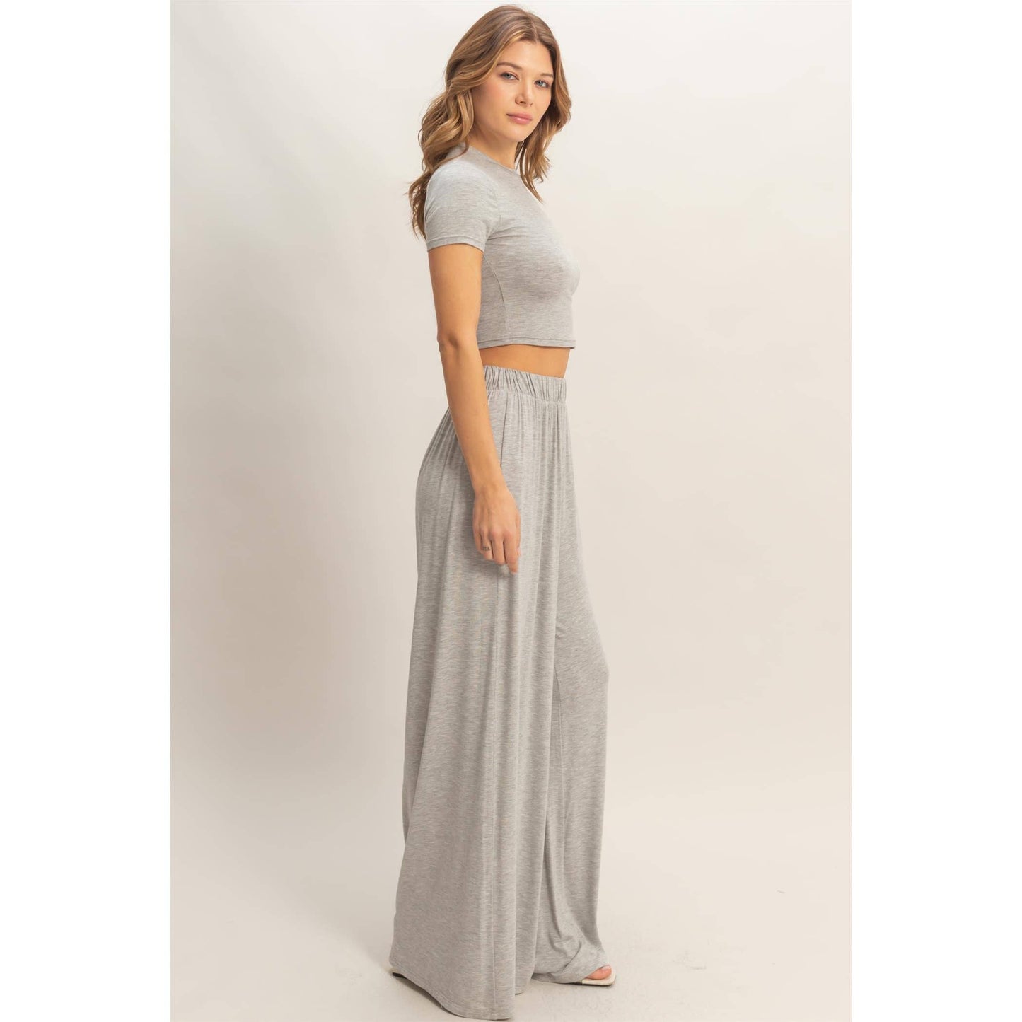 Short Sleeve Top & Wide Leg Pants Set (Sold as Separates)