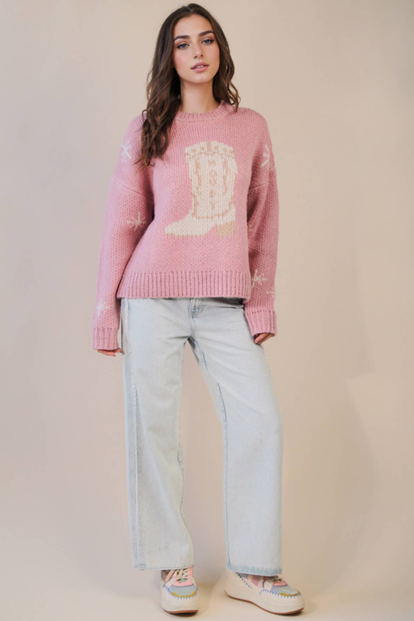 VERY JEAN Fray Detail Washed Denim Jeans