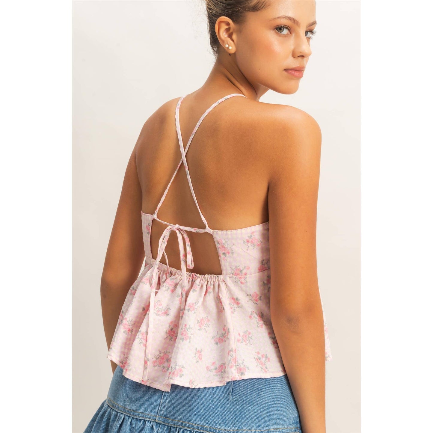Floral Seersucker Babydoll Top