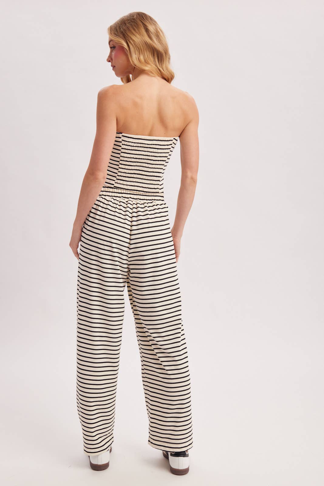 STRIPED KNIT TUBE AND WIDE PANTS SET (Sold as Separates)