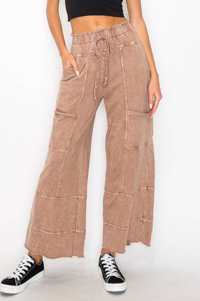 BEST Mineral Wash Wide Leg Cropped Pants
