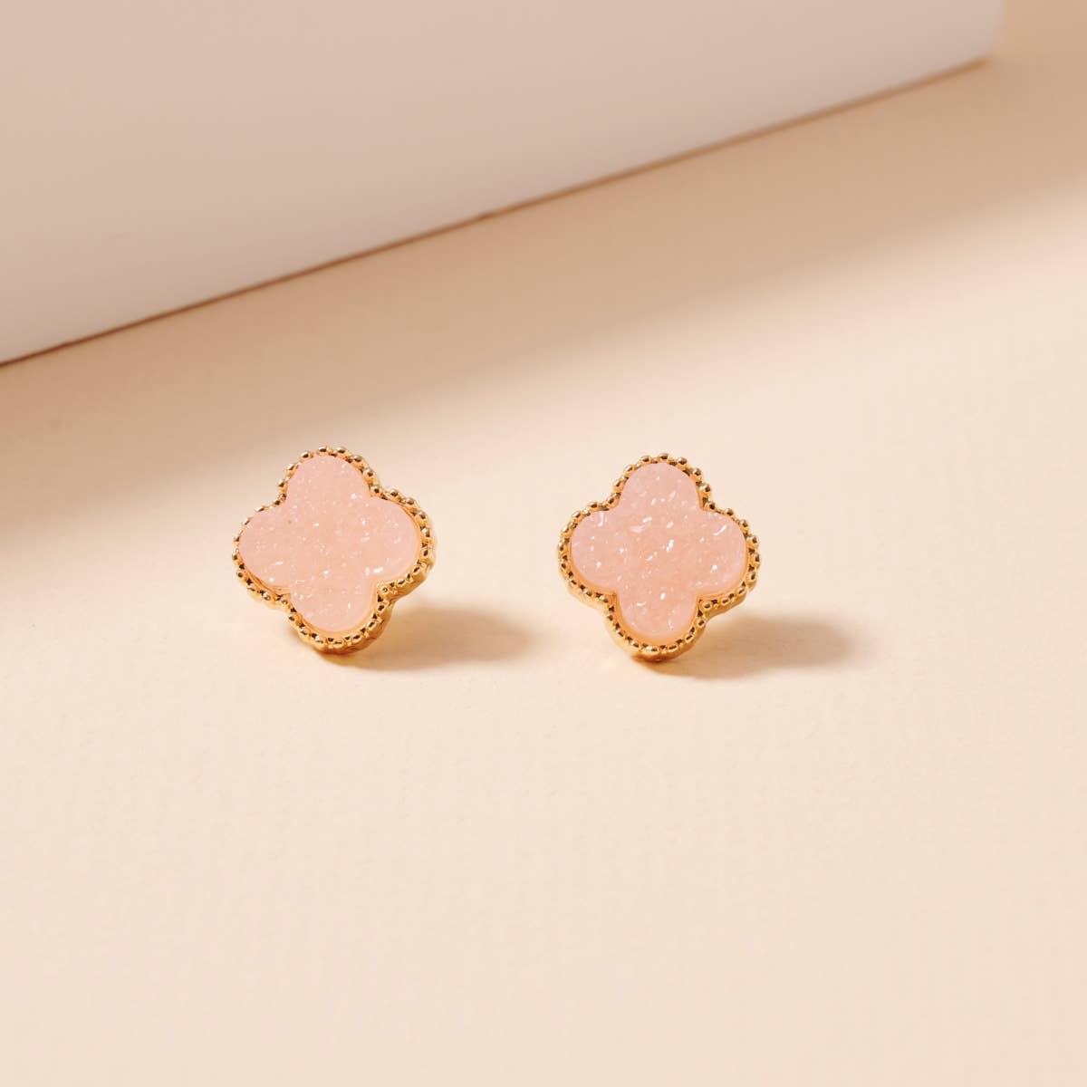 Flower Druzy Stone Stud Earrings