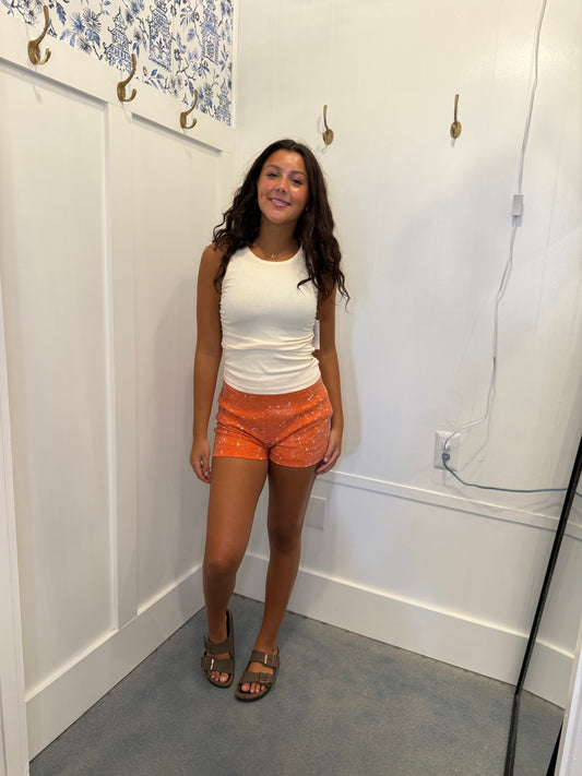RHINESTONE ZIP SHORTS