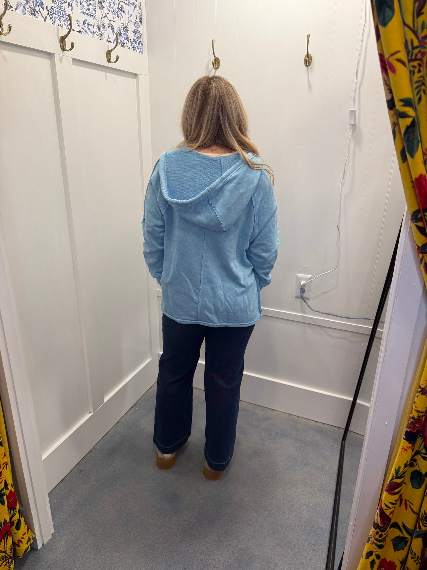 Solid Color Oversized Zip Up Hoodie with Pockets