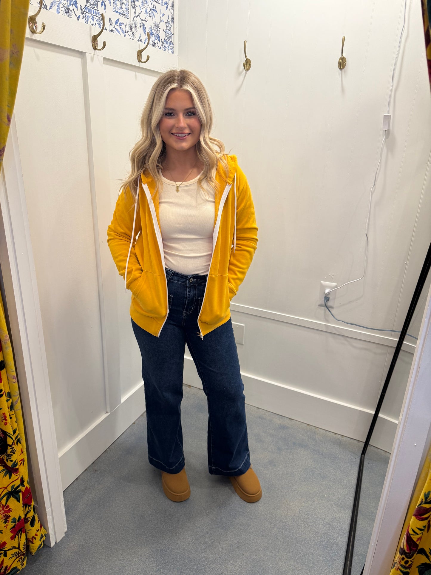 Zip-Up Pocket Drawstring Hoodie Jacket