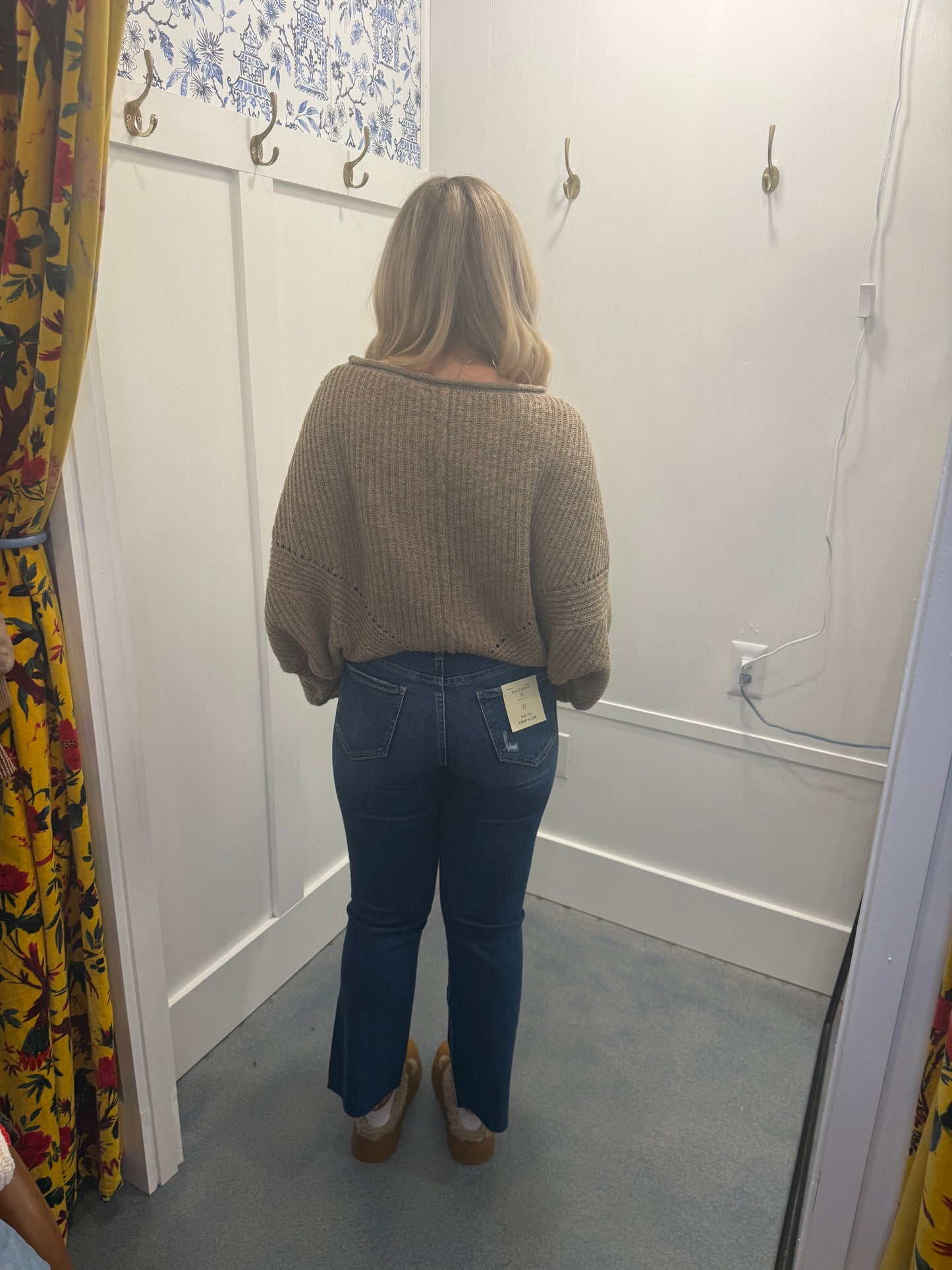 Ribbed Drop Sleeve Sweater