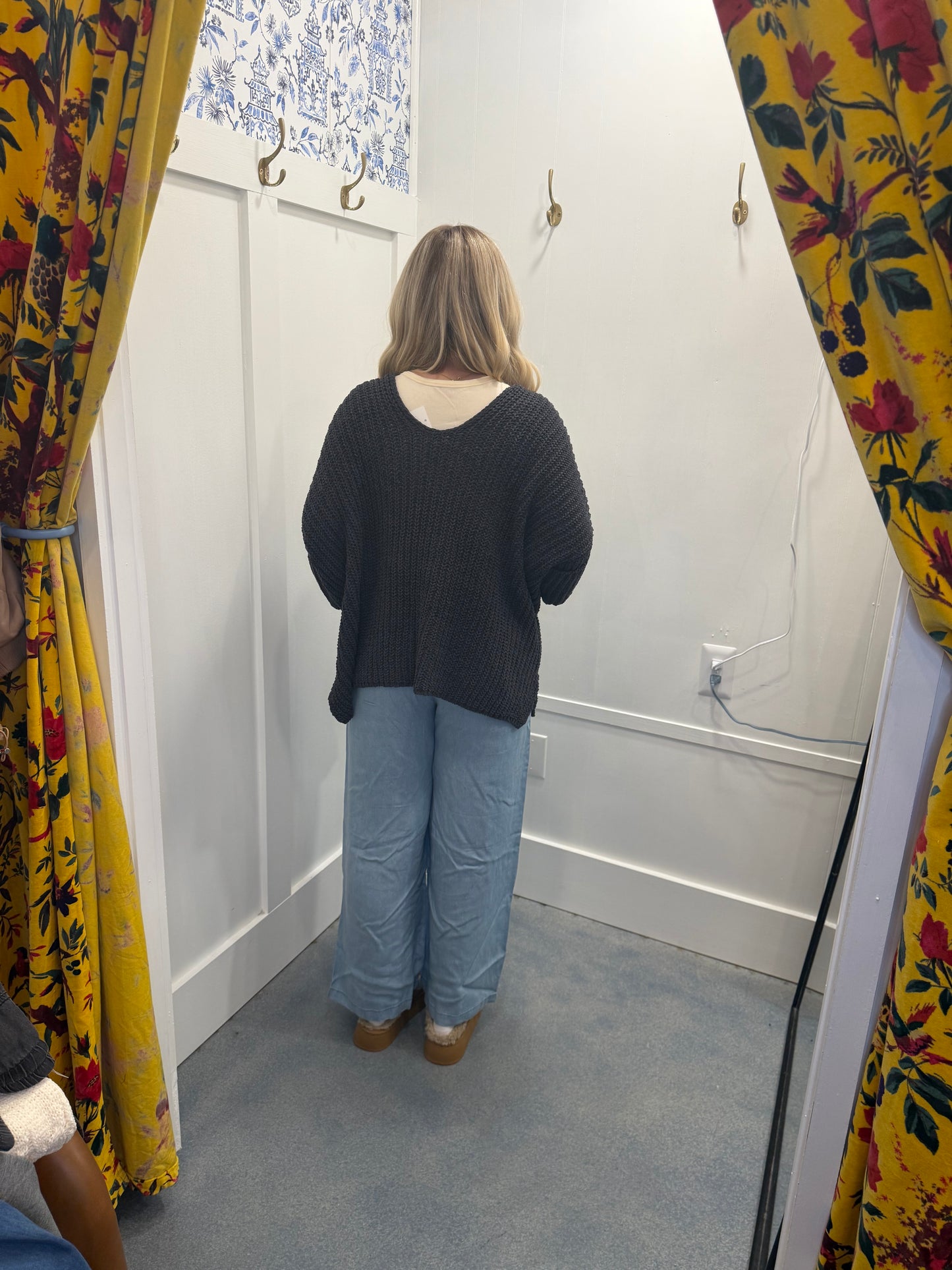 Long Sleeve Pockets Solid Chenille Sweater Cardigan