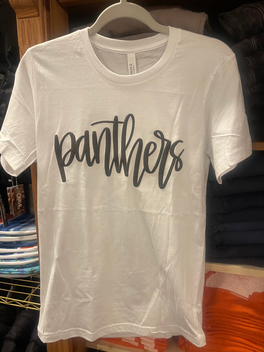 Panthers Black On White Puff Ink Graphic Tee