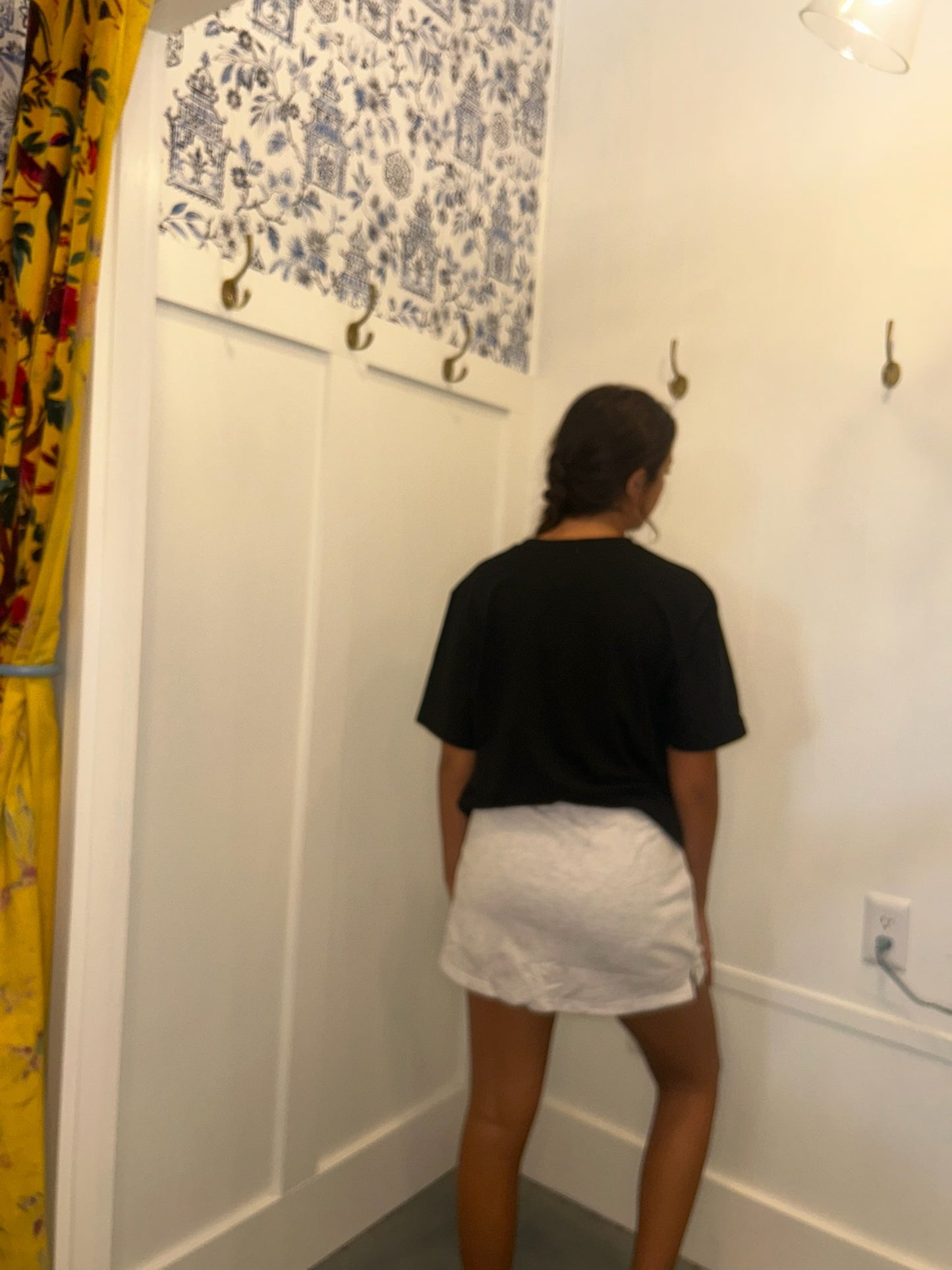 French Terry Drawstring Mini Skort with Pockets