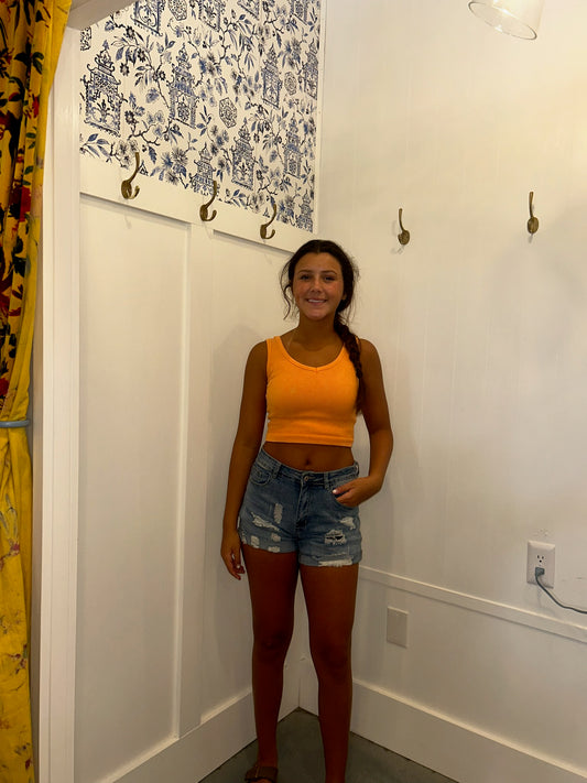 Ribbed Seamless Cropped Tank Top