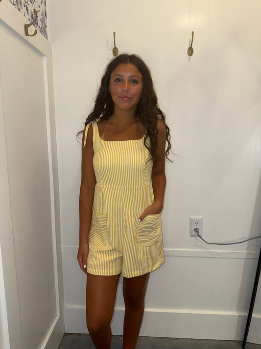 Shoulder Tie Smocked Back Wide Leg Casual Romper
