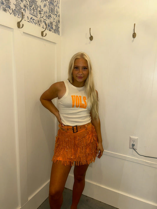 90's Tennessee VOLS, Micro-Ribbed Cropped Tank