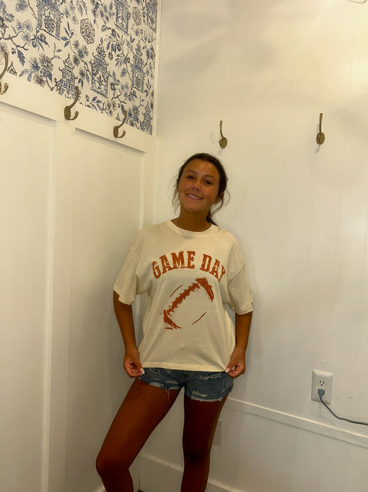Oversized Game Day Football Graphic Tee