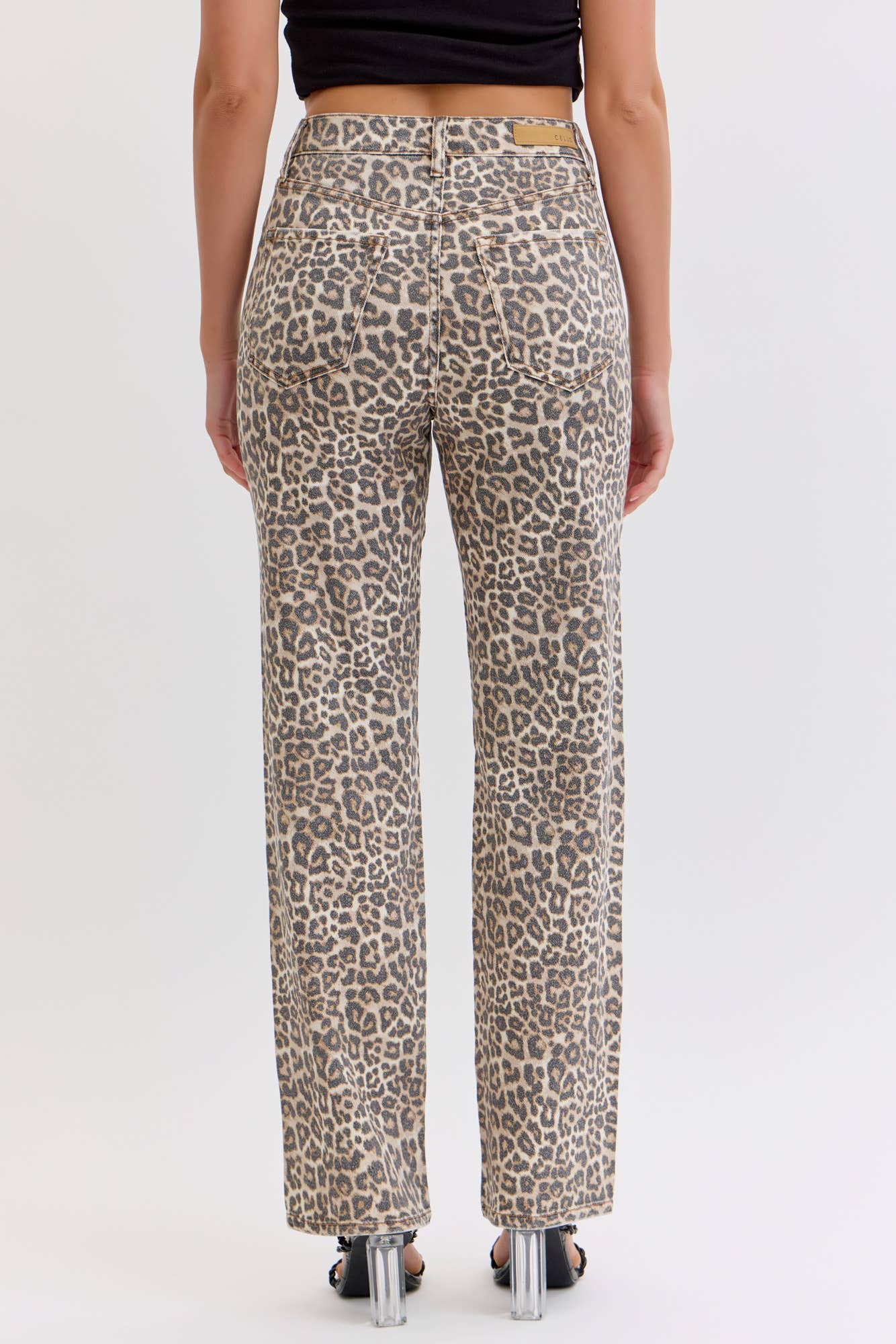 Leopard Super High Rise Dad Jean