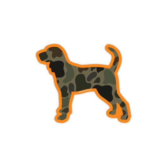 Bluetick Coonhound Outline in TENN™ Camo Sticker