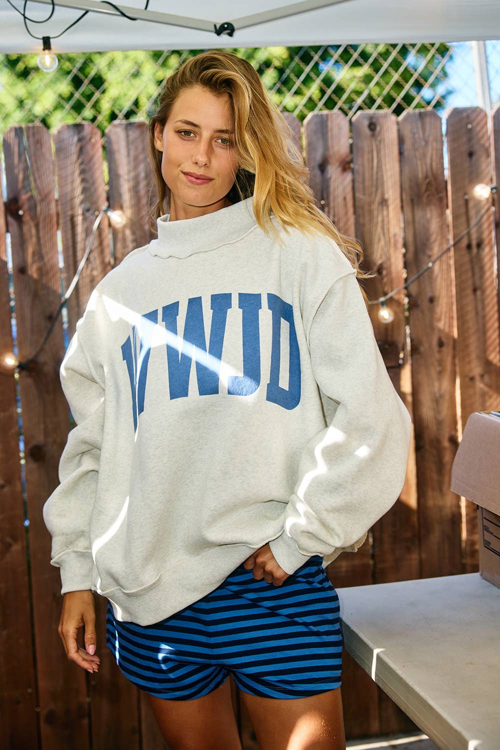 WWJD | 'WWJD & AMEN' Reversible Mock Neck Sweatshirt