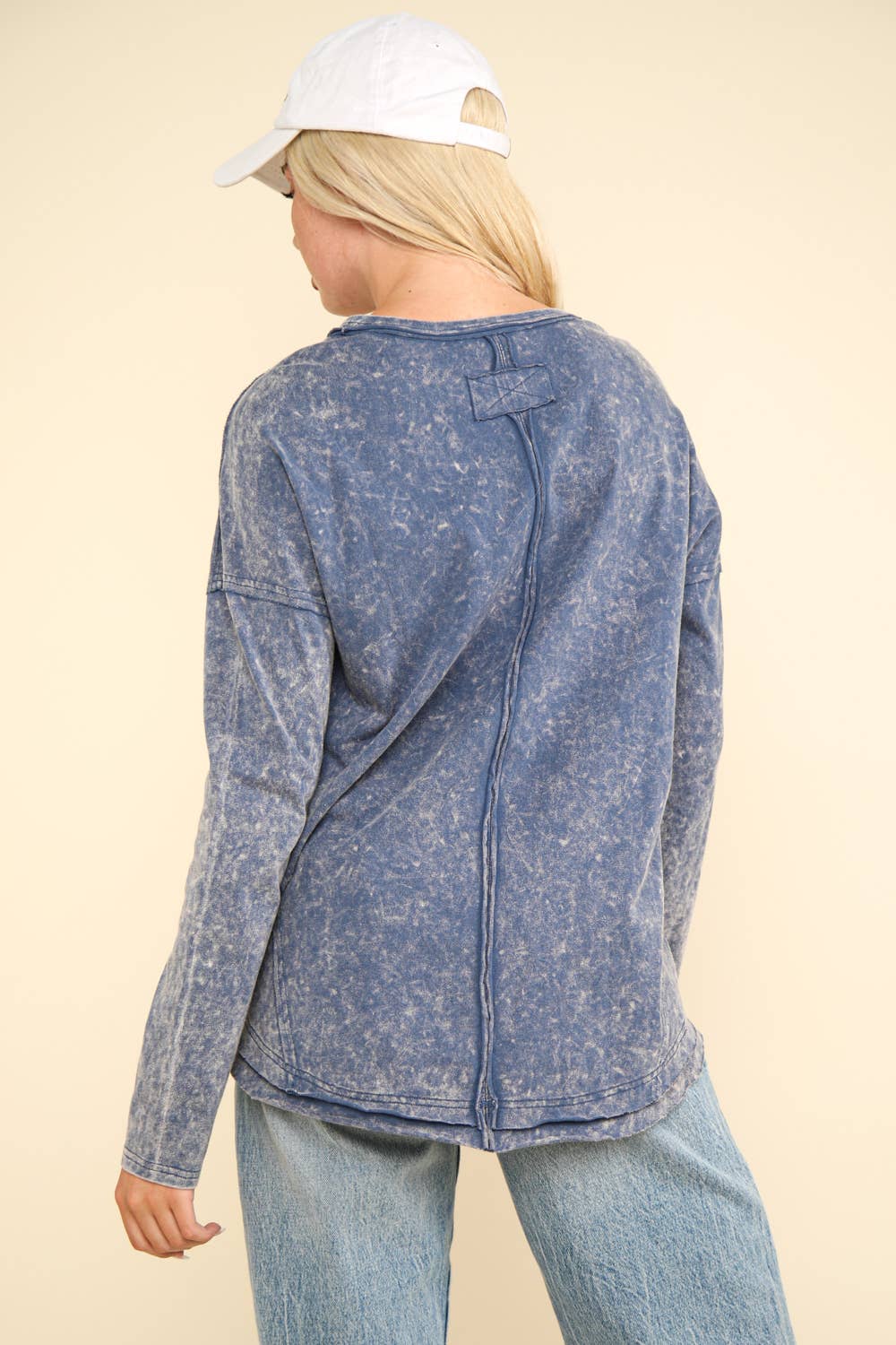 Mineral Washed Casual Knit Top