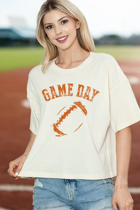 Game Day Football Graphic Crop Tee
