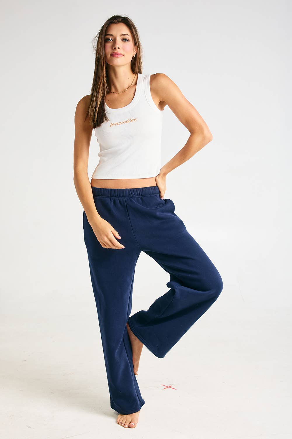 TN 'tennessee' Embroidered Ribbed Tank Top