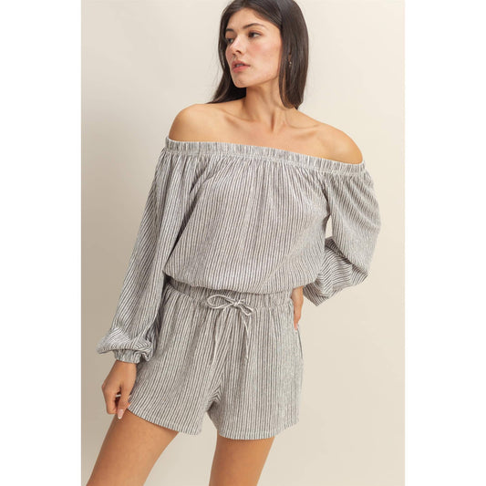 Off Shoulder Top And Short Set (Sold as Separates)