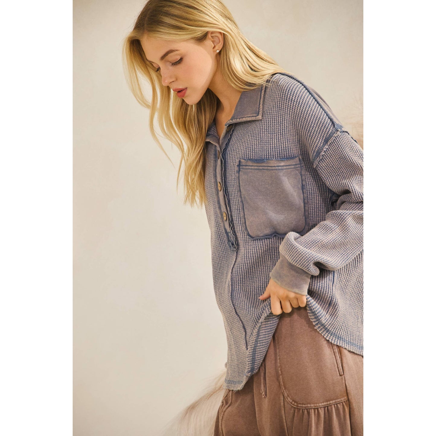 THE VINTAGE WAFFLE HENLEY PULLOVER