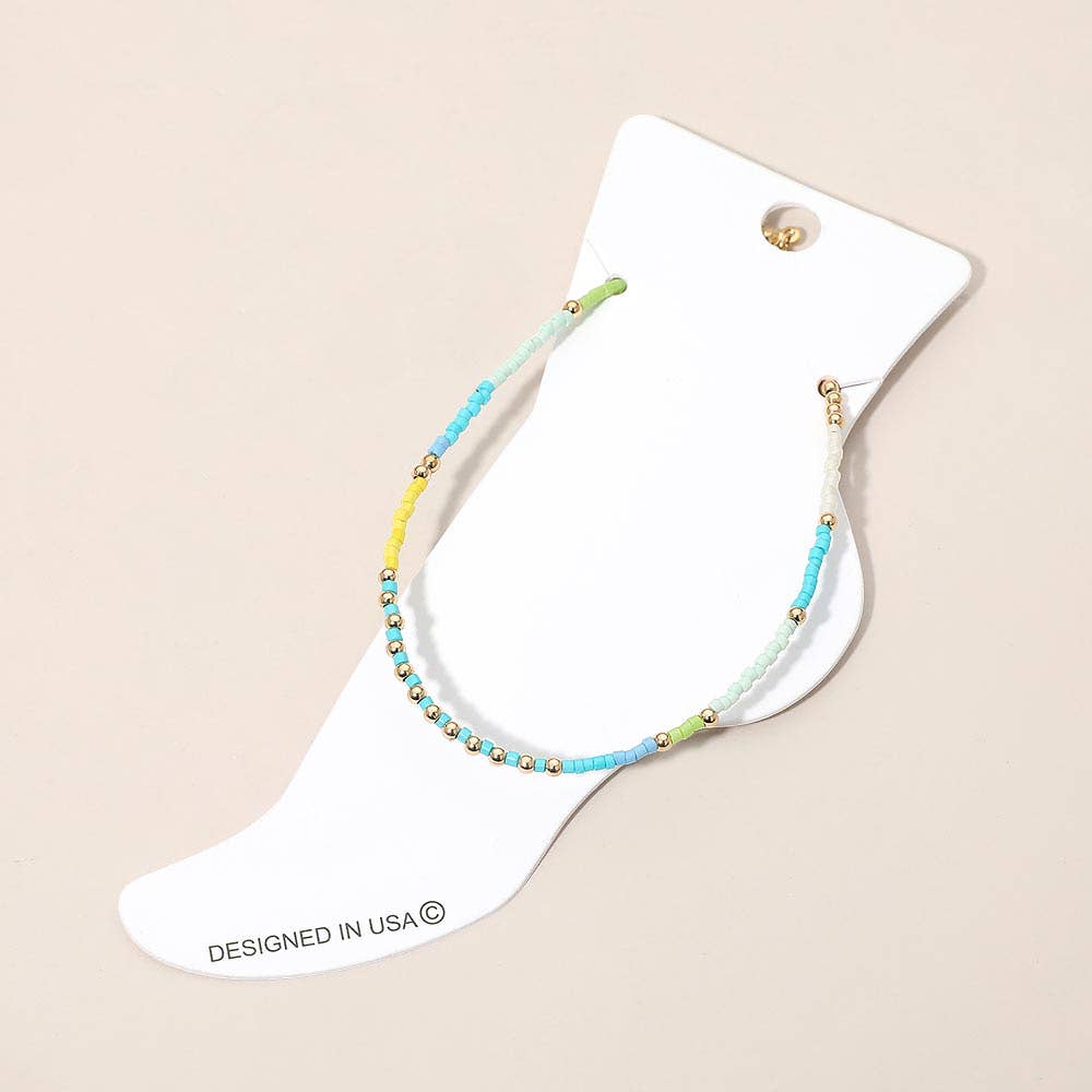 Faceted Beaded Anklet
