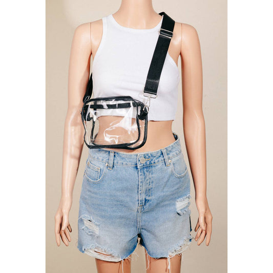 Clear See Through Crossbody Bag: Black