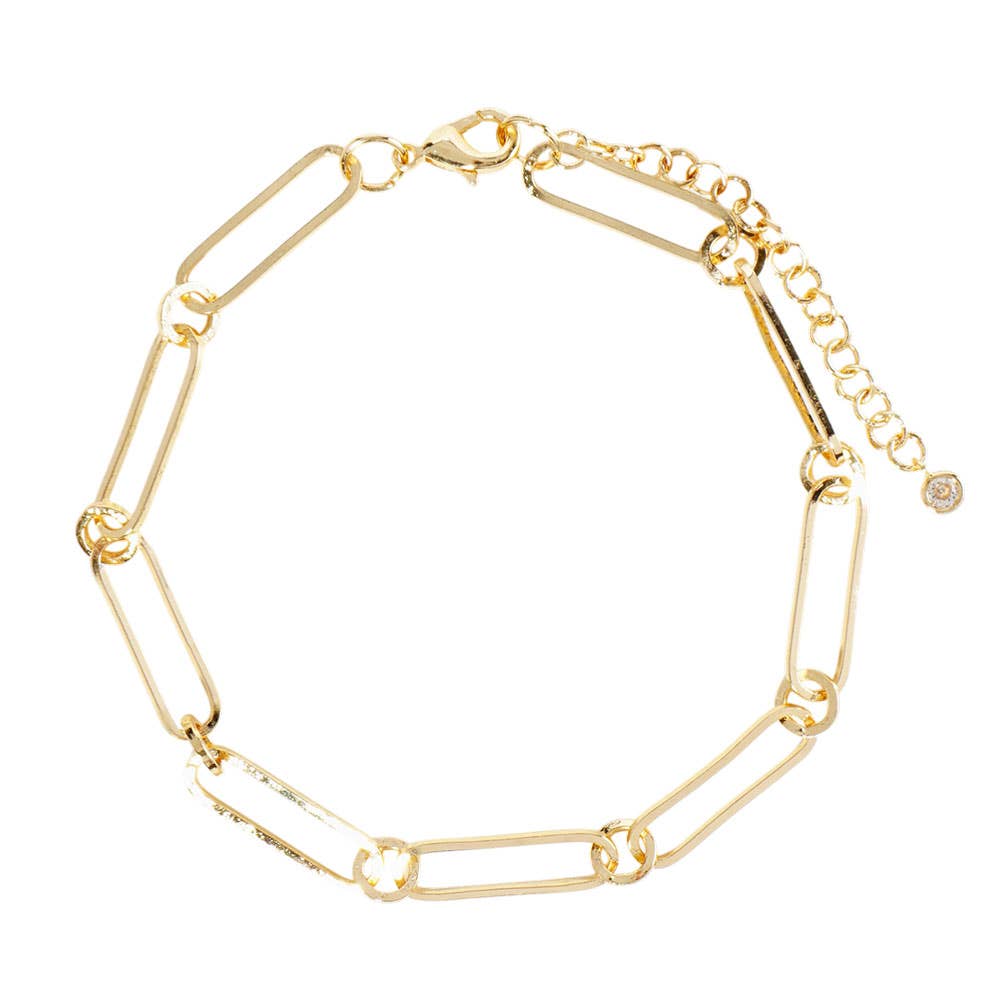 Gold Dipped Paperclip Chain Anklet
