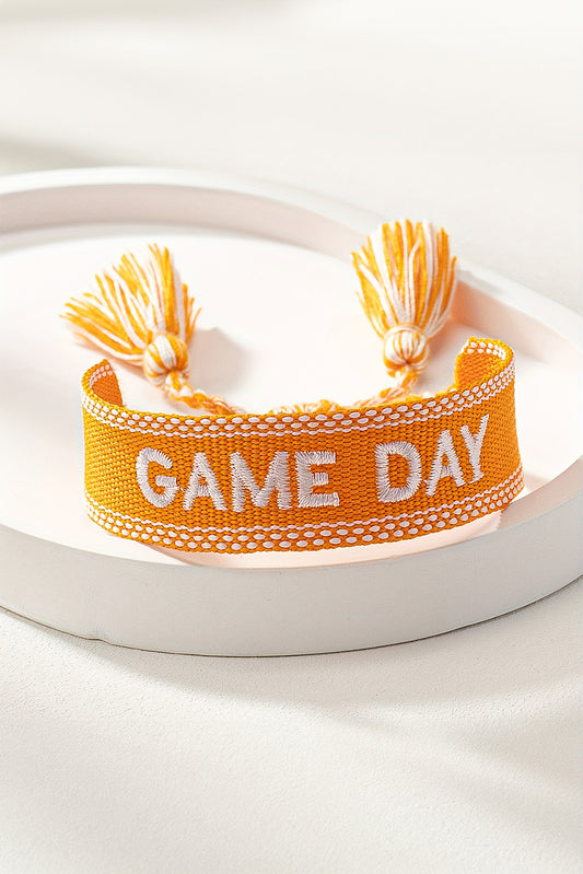 GAME DAY Embroidered Woven Tassel Décor Bracelet