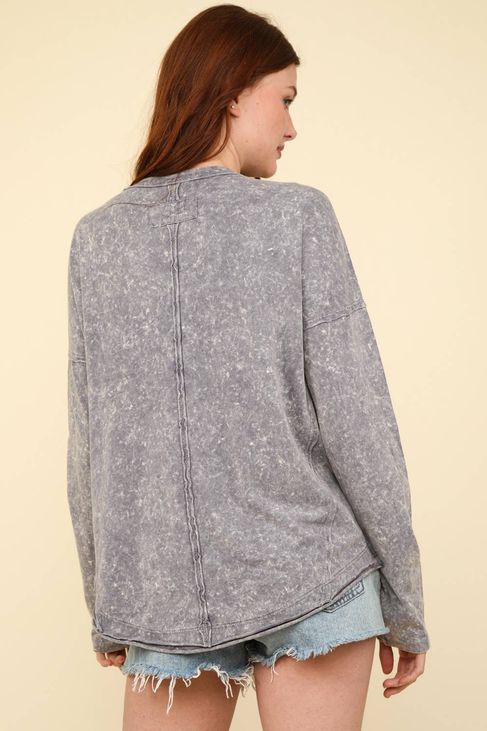 Mineral Washed Casual Knit Top