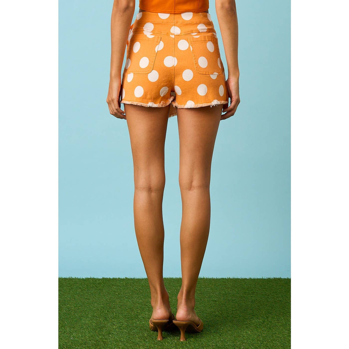 GAME DAY POLKA DOT OVERLAY WRAP FRONT MINI SKORT
