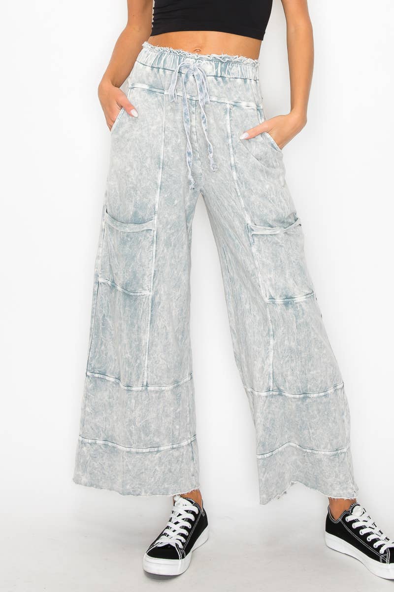 BEST Mineral Wash Wide Leg Cropped Pants