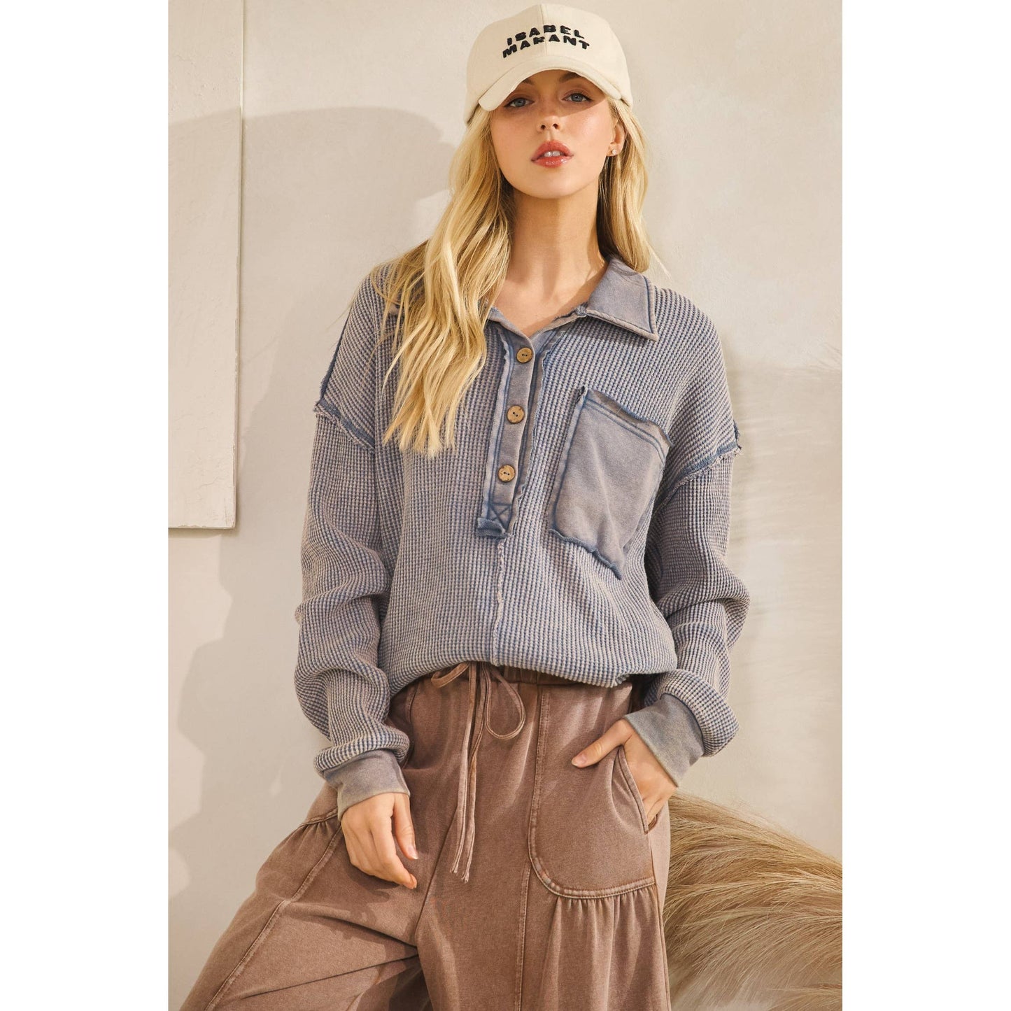 THE VINTAGE WAFFLE HENLEY PULLOVER