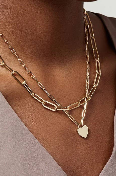 18K STAINLESS STEEL TARNISH FREE LAYERED NECKLACE