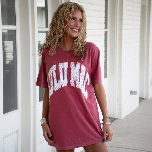 Polka Dot Adult Crimson Comfort Colors Tee