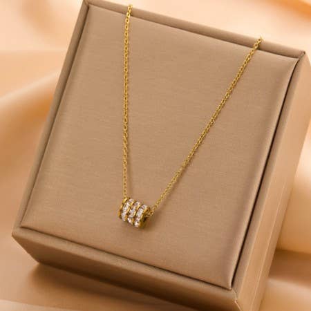 18K STAINLESS STEEL TARNISH FREE BARREL NECKLACE