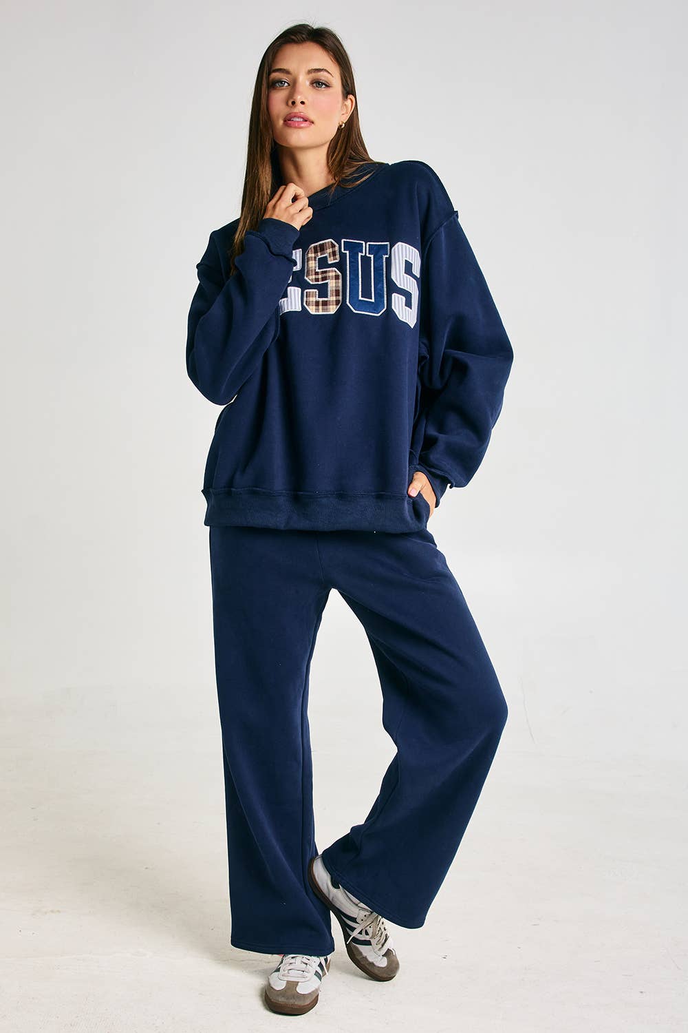 JESUS Embroidered Mock-neck Sweatshirt