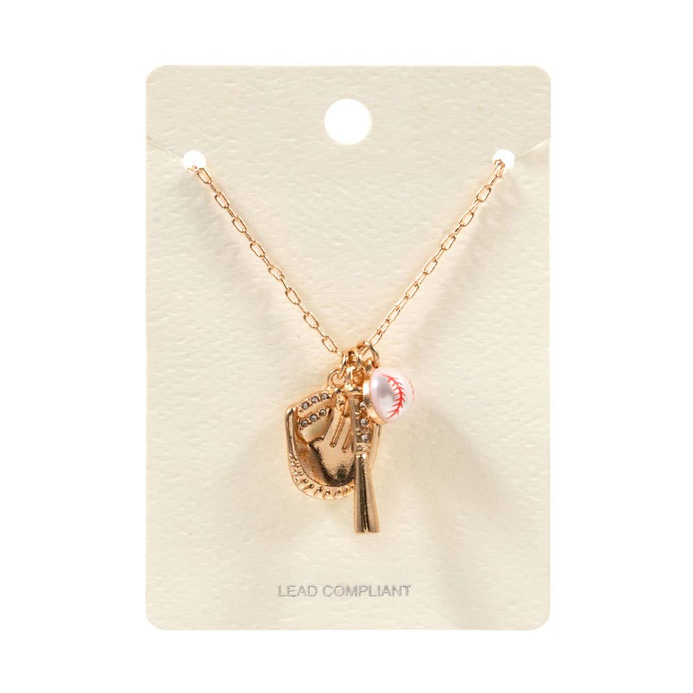 Baseball Charm Pendant Necklace