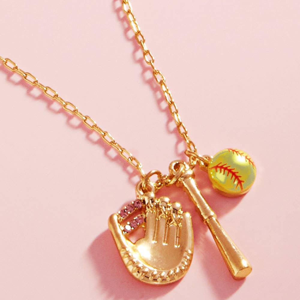 Baseball Charm Pendant Necklace
