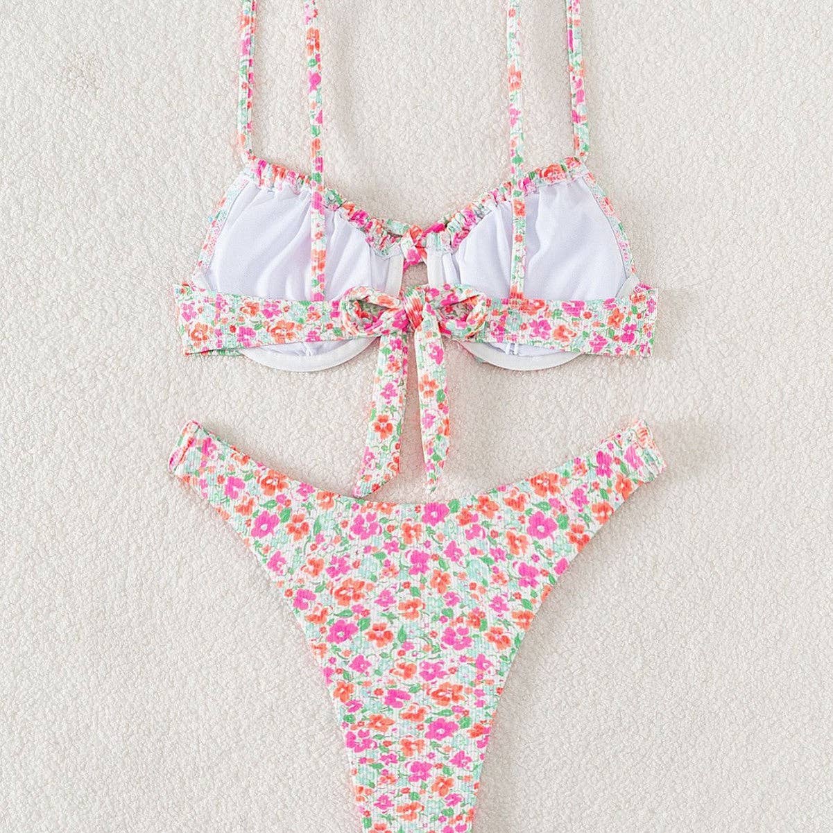 Sexy Floral Print Swimwear Triangle Bikini Set (Sold as Separates)