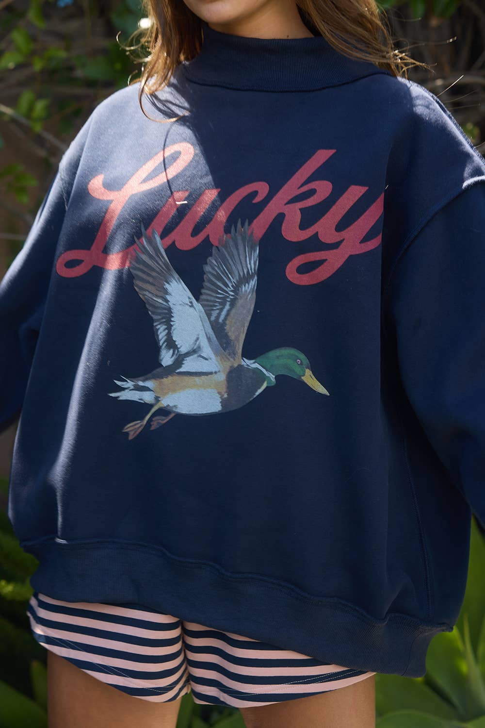 MALLARD | 'Lucky & Mallard' Mock-Neck Sweatshirt