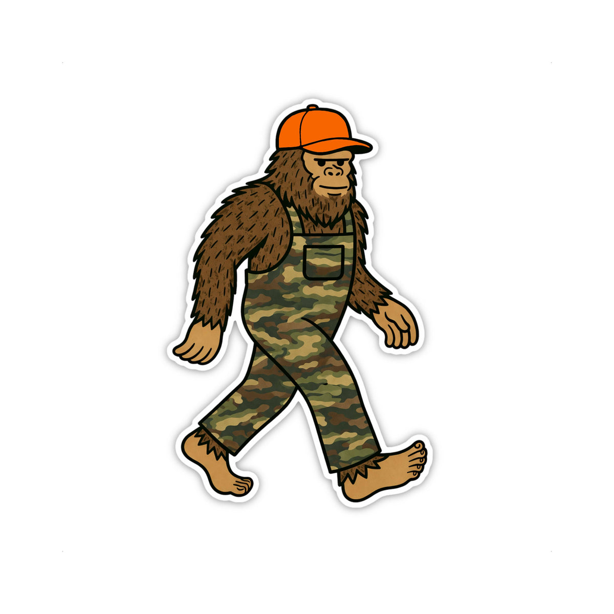 Bigfoot in Camo Overalls