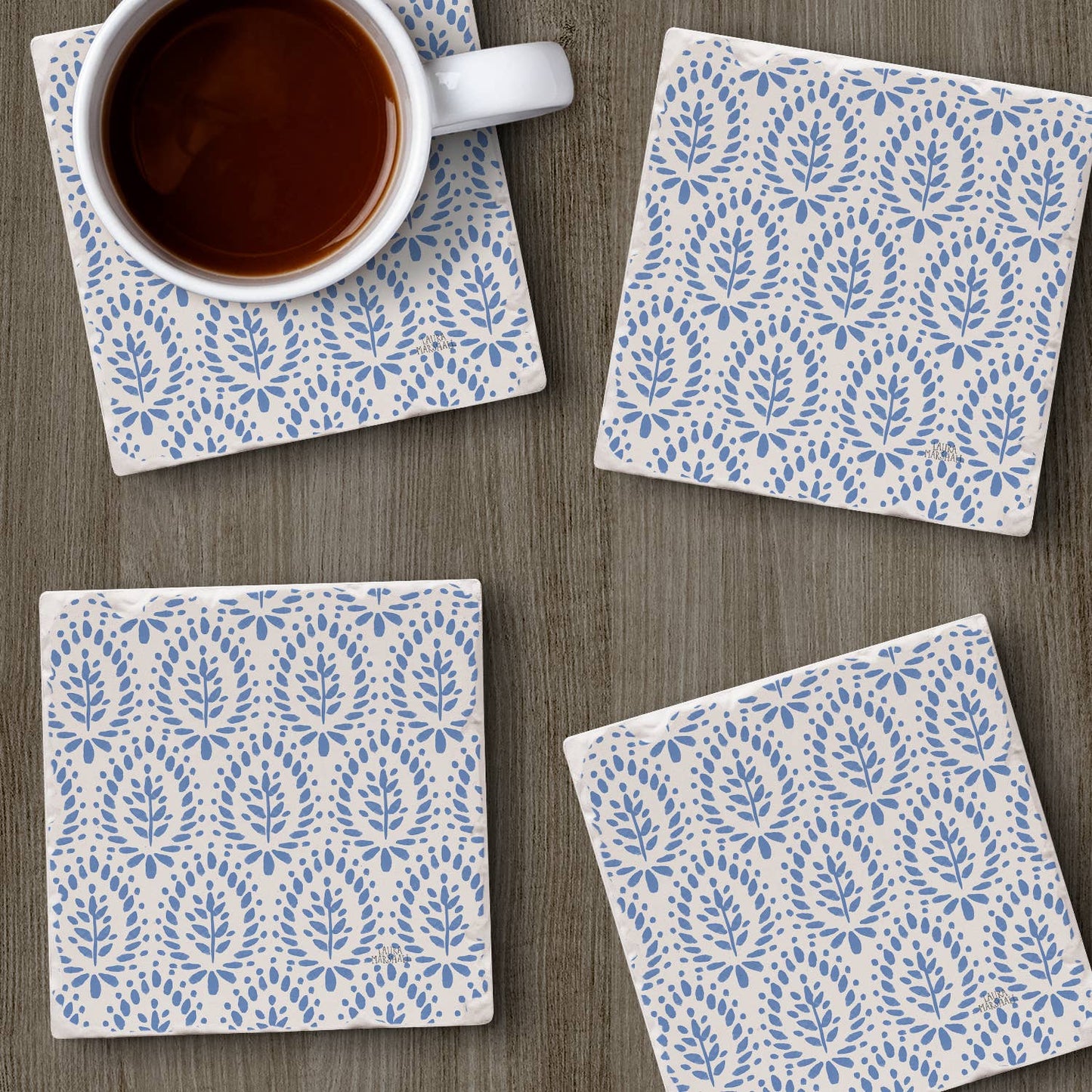 Wild Meadow Absorbent Tumbled Tile Coaster