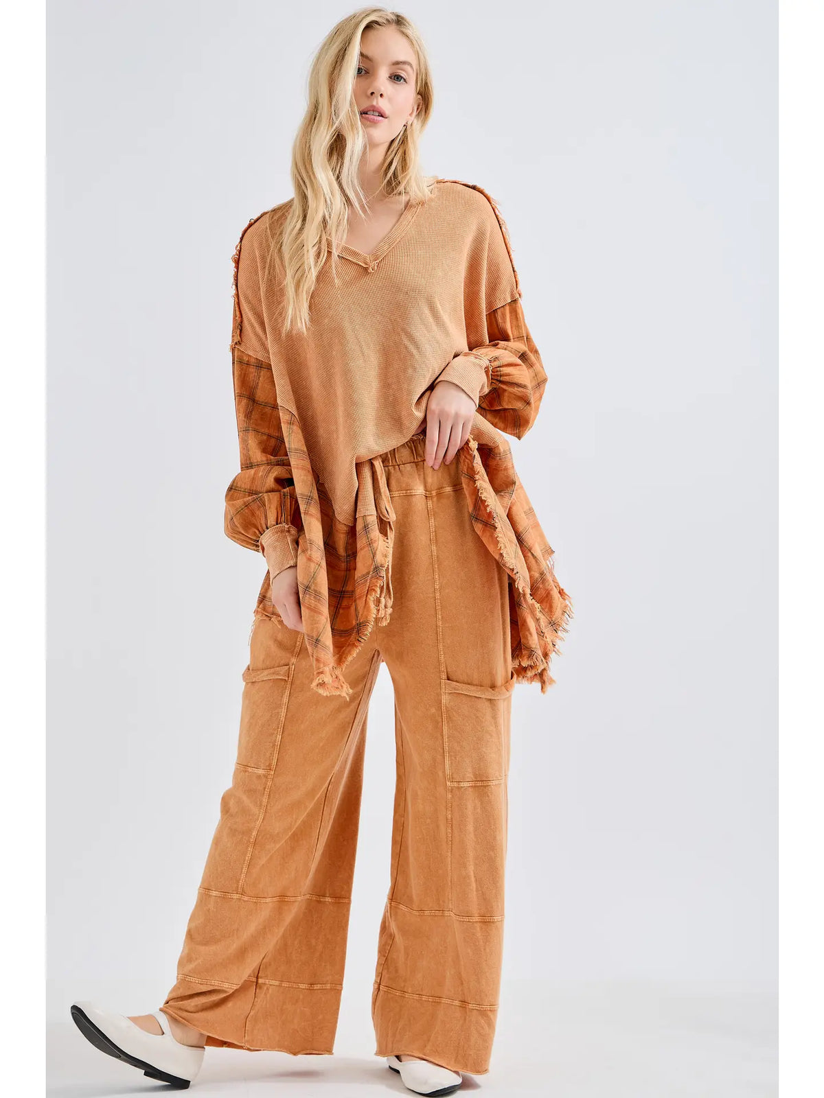 BEST Mineral Wash Wide Leg Cropped Pants