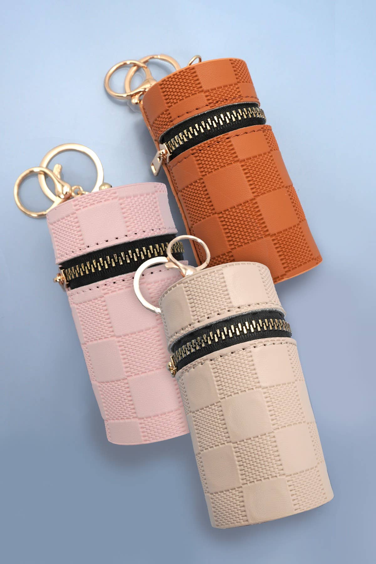 TRENDING VEGAN ROUND LIP BAG POUCH KEYCHAIN