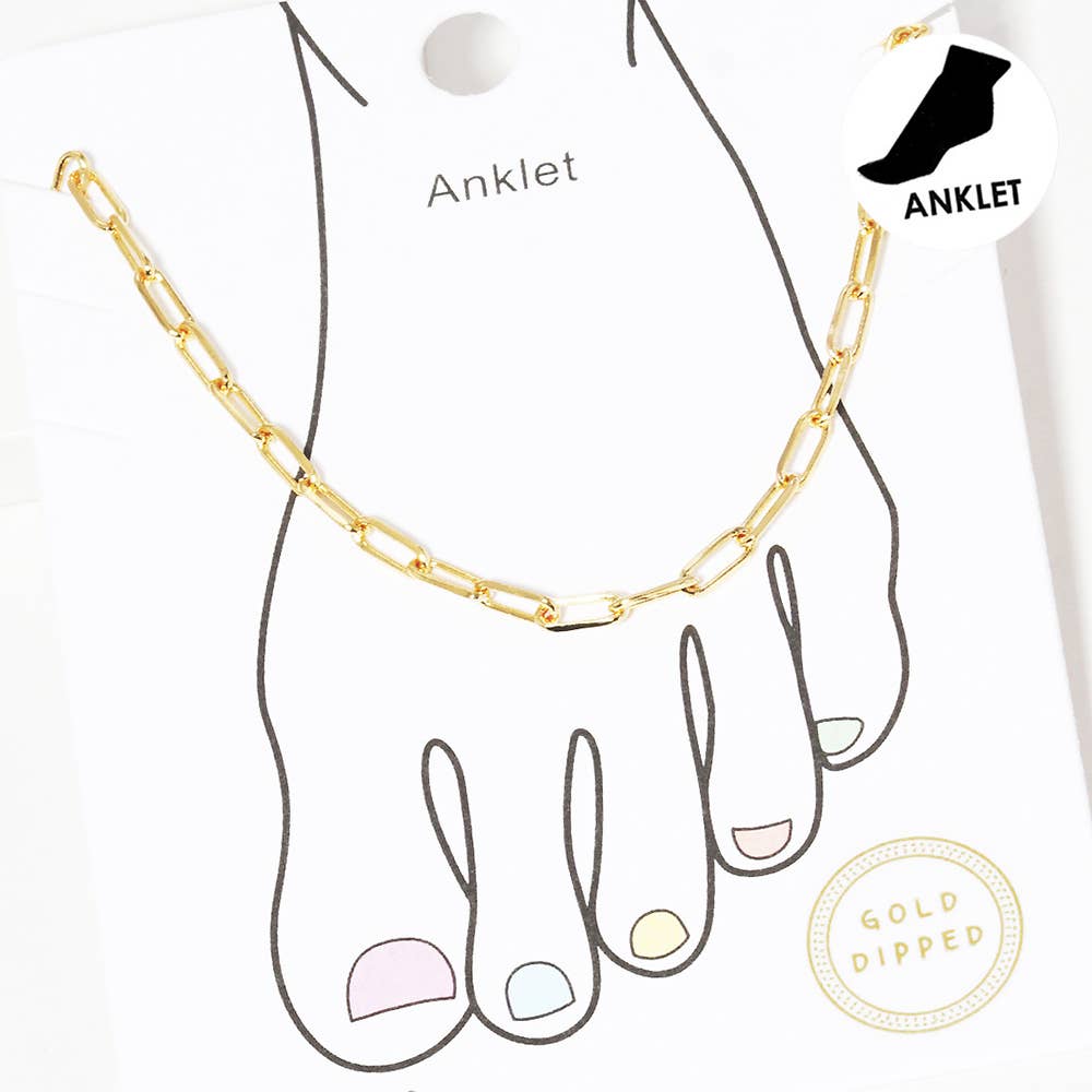 Gold Dipped Metal Chain Link Anklet