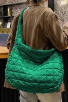 Quilted Zipper Large Shoulder Bag
